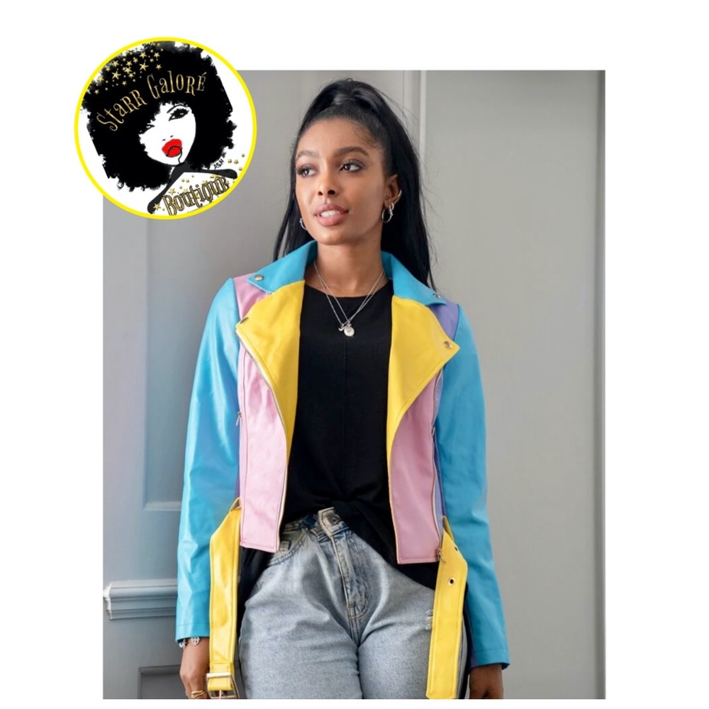 Color-block Biker Jackets